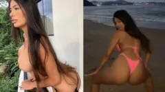 Mc Princesa rebolando de fio dental na praia