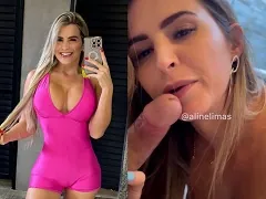 Loira Aline Limas pagando boquete e recebendo leitinho